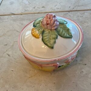 Floral Ceramic Trinket Box